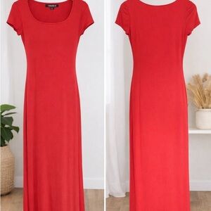 See You Monday Bold Red Maxi Dress